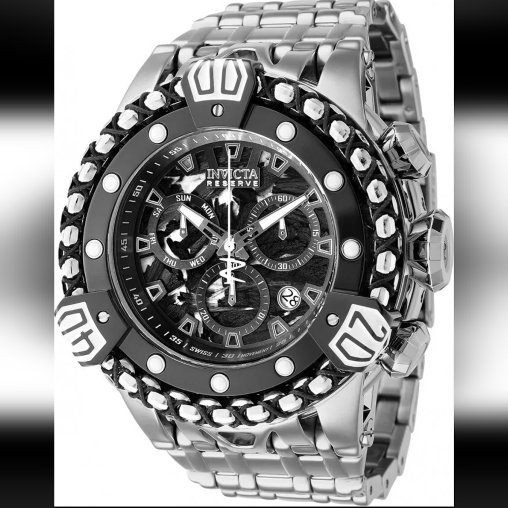INVICTA THERMOGLOW MEN'S 55MM SWISS QUARTZ CHRONO STAINLESS BRACELET WATCH 35170